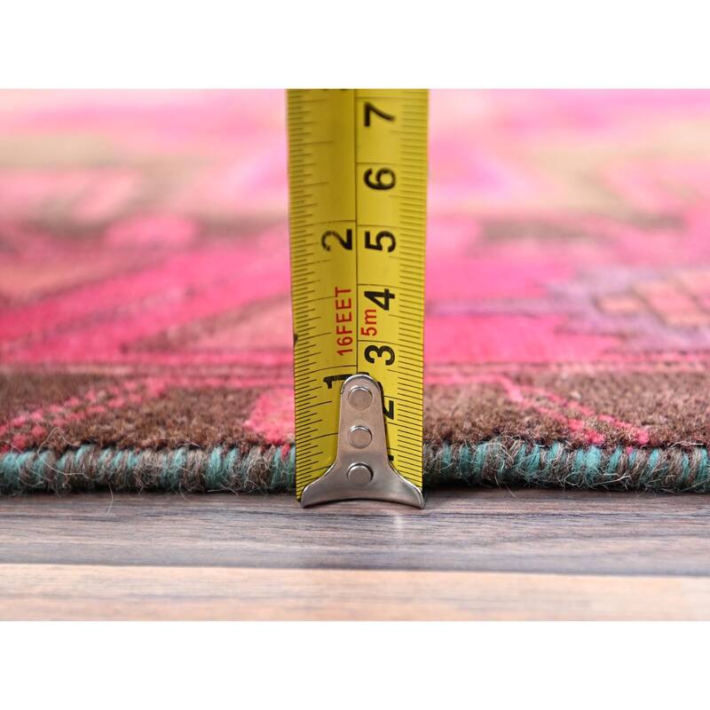 Shahbanu Rugs Raspberry Wine Pink Overdyed Old Northwest Persian Hand